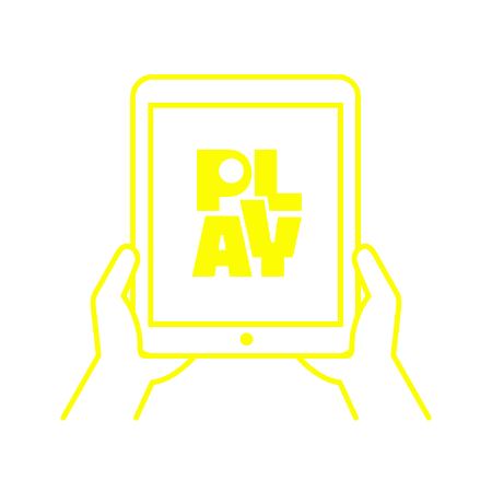 Icon of hands holding a device or tablet